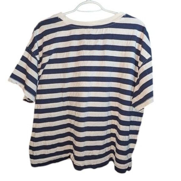 *3 FOR $9* Old Navy Short Sleeve Vintage Striped Easy Navy Striped Tee Top Shirt - Picture 3 of 3